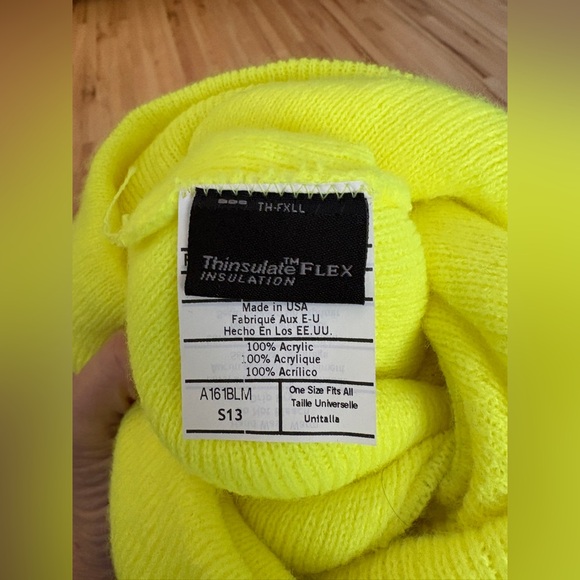 Carhartt Ski Face Mask Thinsulate Flex Hat OSFA Neon Yellow Made in USA - Picture 4 of 4